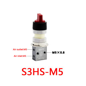 S3HS-08 Mechanical Valve S3HS-06 S3HS-M5 Pneumatic Control Valve 2 Position 3 Way M5 1/8 1/4 Thread