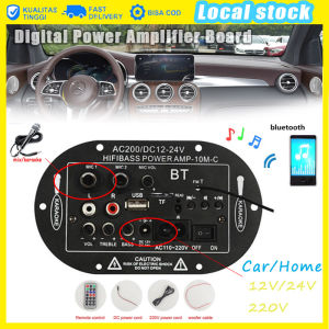 8-12 Inch 12V/24V/220V Amplifier Board Audio Bluetooth USB FM Radio TF Player Subwoofer 35W DIY Karaoke Taffstudio Digital Stereo Audio Power Amplifier Board Home Theter