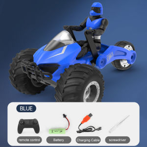 Toy car three-wheel drive inertia off-road vehicle 360 degree turn Double-sided mountaineering remote control charging car