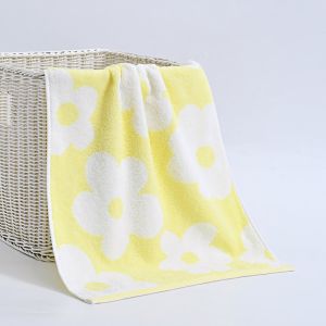 Durable Pure Cotton Face Towel with Elegant Floral Jacquard Weave G221084
