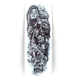 New Full Arm Tattoo Stickers Half Flower Arm Waterproof Tattoo Stickers Rose Wild Wolf Lion Cool Boy & Girl Body Decor