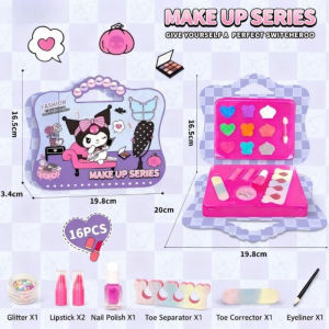 [Penjual Lokal]Mainan Anak Perempuan Make Up Tas Kosmetik Lipstik Eye Shadow Makeup Set Kosmetik Peralatan Kecantikan Tidak Beracun Kotak Make Up Set Mainan untuk Gadis Ulang Tahun Hadiah Set Riasan