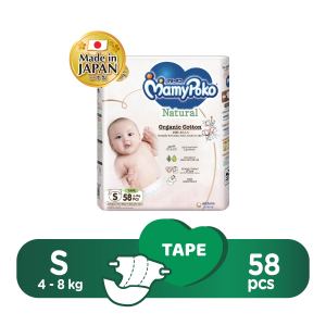 MamyPoko Natural Tape Baby Diapers S 58pcs (4-8 kg) [Single]