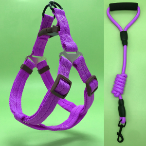 Pet Leash Dog Harness & Denim Leash for Small and Medium and Large Dogs Pet Adjustable Leash Belt Traction
