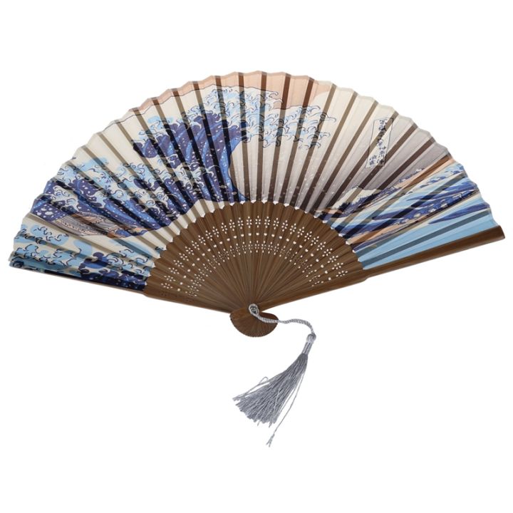 Japanese Handheld Folding Fan, with Traditional Japanese Ukiyo-e Art ...