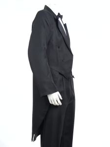 Mens Tailcoat Classic Modern White and Black Basic Style Mens Suit with Tailcoat Singer Magician Stage Jacket Outfits