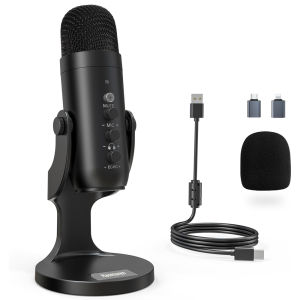 Haomuren USBไมค์อัดเสียง เหมาะสำหรับ ไมค์ตั้งโต๊ะมืออาชีพ For PC Computer Singing Gaming Streaming Podcasting K66