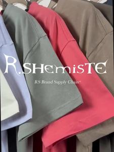 RS男装跨境305G重磅纯棉短袖t恤男多巴胺半袖欧美潮牌ins男士t恤