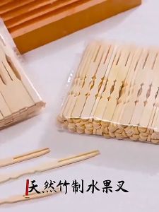 COD 100pcs Bamboo Mini Fork 9cm (Siomai Takoyaki Cocktail Fruitpick Pica-pica Fishball)