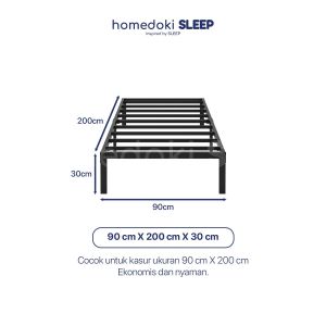 Homedoki Basicbed / Dipan Tempat Tidur / Yelena Ranjang Tidur / Divan Dipan Tempat Tidur / Kai Ranjang Besi Industrial Bed In a Box