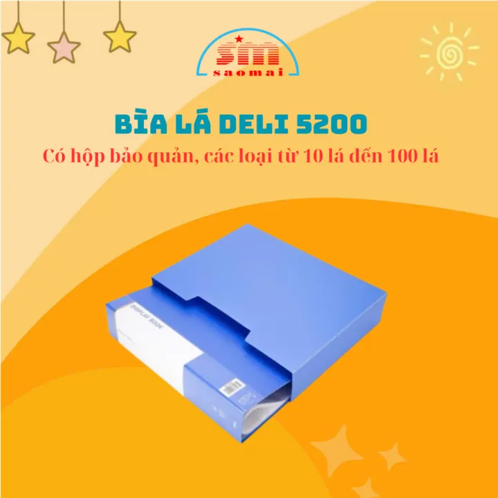 Bìa 100 Lá Deli 5200 Kèm Hộp Lưu Trữ Tiện Lợi Văn Phòng Phẩm Sao Mai | Lazada Việt Nam