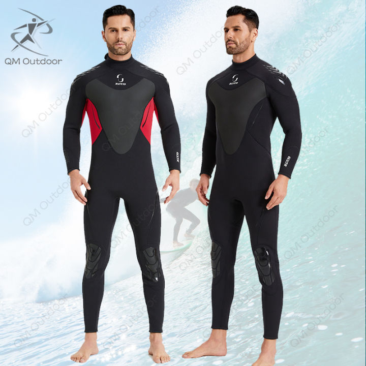 3MM Neoprene Wetsuit Men One-Piece Suits Keep Warm Surf Scuba Diving ...