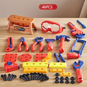 Oldlaiben Kids Tool Box Set Simulation Electric Drill Hammer Toys DIY Assembly Pretend Play Mainan Budak Lelak