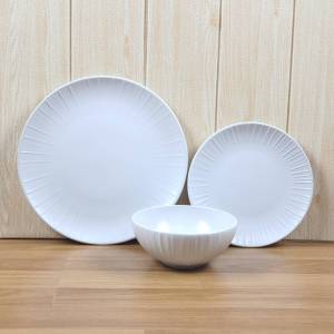 จาน ชาม เซรามิค จานสเต๊ก ชามราเม็ง สีขาว มี 3 ขนาด จาน 8 นิ้ว จาน 10.5 และ ชาม 6.1 นิ้ว