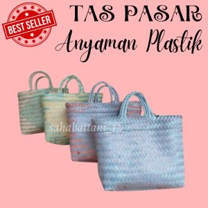 Tas pasar anyaman plastik / tas wanita untuk ke pasar