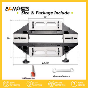 Aumopro dụng cụ Bản lề cửa hợp kim nhôm dụng cụ định vị rãnh Dụng cụ đục lỗ chế biến gỗ dụng cụ dẫn hướng khoan lỗ Bản lề cửa gỗ dụng cụ khóa cửa dụng cụ lắp đặt Khóa cửa
