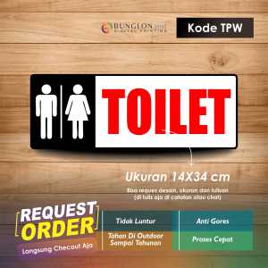 STIKER TOILET  + LAMINASI KODE TPW MERAH PUTIH