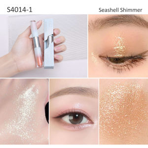Shawill Dual Liquid Shimmer Eyeshadow 2-in-1 Dual-Ended Highlighter Long-Lasting Shine Eye & Face Highlighter Makeup S4014