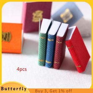 Butterfly บ้านตุ๊กตา1 12ขนาดเล็ก4ชิ้น เซ็ตหนังสือแบบจำลองเฟอร์นิเจอร์อุปกรณ์2021