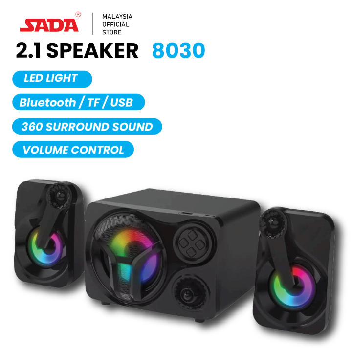 Sada A8030 BT 3.5mm Wired 2.1 Speaker USB Powered Bluetooth Speaker 20W