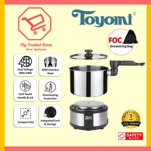 Toyomi 0.9L Dual Voltage Stainless Steel Travel Cooker TP 33