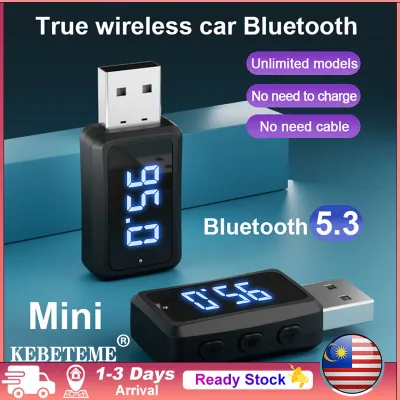 (Local Seller) KEBETEME Mini Wireless FM Bluetooth 5.3 Transmitter Receiver LED Display Car Adapter Accessories
