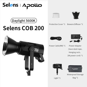 Selens 200W LED Video Light 6500K Dimmable Light Photography Fill Light with BowensMount