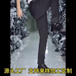 Mens Straight-Leg Suit Pants Spring and Autumn Thick and Thin Business Trousers Elastic High Waist Slim Fit Formal Mens Casual Pants