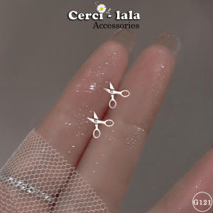 Bông tai Nữ Bạc Cao Cấp Cerci Scissorie Hình Cây Kéo Cho Cô Gái Xinh Xắn Đáng Yêu G121| Hoa tai Cercila
