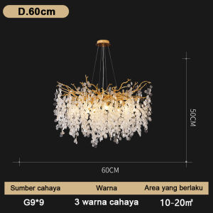 Lampu Kristal Gantung  Hias Mewah dekoratif 100/60cm  Panjang 3 Warna Lampu  Bohlam termasuk G9 Ruang Tamu Ruang Makan Kamar Tidur cbl
