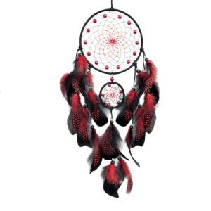 Feathered Tassels Dreamcatchers Hanging Ornament with Night Glowing Beads Wind Chimes for Car Hanging or Home Decors
