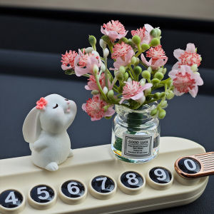 [caichuitan] 1 bộ đồ trang trí búp bê chữa bệnh xe mới bình nhỏ dễ thương và bảng điều khiển trung tâm xe Thỏ trang trí cửa sổ