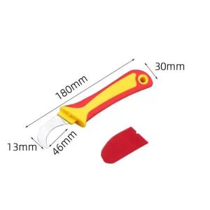 Electrician Knife Insulated Cable Stripping Snips Straight Curved Hook Fixed Blade Knife Wire Stripper Peeling Hand Tools