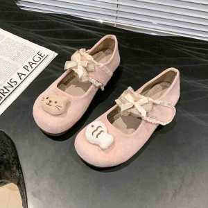 [Free Shipping] High-End Stylish And Cute Flat Shoes With A Preppy Collegiate Vibe Featuring A Velcro Closure And A Shallow Toe Design Perfect For Spring And Summer