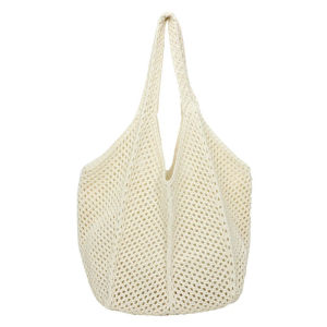 Women Knitted Hollow Shoulder Bag Large Capacity Handbag Travel Beach Vacation Bag Korean Style