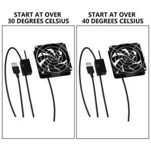 Cảm biến nhiệt độ tự động quạt làm mát USB 8cm 3 tốc độ Bộ điều nhiệt có thể điều chỉnh cho Router Bảng điều khiển trò chơi giảm nhiệt