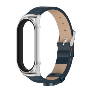 MIJOBS Strap for Xiaomi Mi Band 8 9 10 7 6 5 /Mi Band 8 / Mi Band 6 / mi smart band 9 Genuine Leather Strap Compatible with Xiaomi Mi Band 8 Mi band 9 8 7 Smart Band Replacement Bracelet