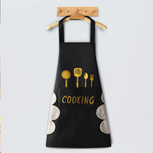 【Japanese Style】Creative Wipeable Aprons Waterproof Oil-Proof with Funny Design Kitchen Cooking Apron for Women Men Restaurant Dishwashing Barista