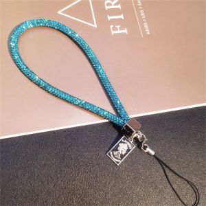 STAR-GIRL Full Diamond Rhinestone Phone Lanyard Diamond Pendant Wrist Chain Rhinestone Neck Strap Colorful Short Diamond Phone Lanyard Phone Accessories