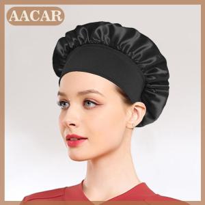 AACAR Rộng Cạnh Độ Đàn Hồi Phụ Nữ Bonnet Satin Ngủ Hat Tóc Đêm Ngủ Cap Head Bìa Bonnets Mũ Tắm Cho Tắm Và Phòng Tắm Hơi