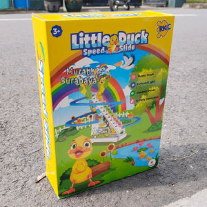 Mainan Murah Berkualitas Seluncur Bebek Tangga Menggunakan Baterai Little Duck RKC 10053 | Mainan Anak Tangga Bebe Kuning Funny Track Colored Light Dynamic Music Kemasan Dus Berbahan Plastik | Mainan Sirkuit Set Hadiah Anak