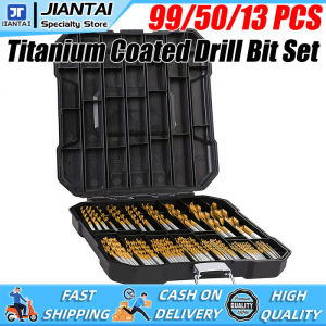 99Pcs/Box Twist Drill Bit Set High Quality High Speed Steel Titanium Coated Twist Drill Bit