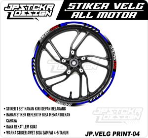 Stiker Cutting List Velg Beat Karbu Esp Deluxe Scoopy Mio Vario Sticker Aksesoris Roda Princut JP-04