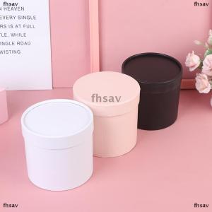 [COD] fhsav กล่องกระดาษลายดอกไม้ทรงกลม1ชิ้นกล่องใส่ของขวัญกล่องของขวัญงานปาร์ตี้