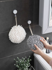 Fypo ใหม่ผ้าขนหนูเช็ดมือลูกบอลแขวนผ้าขนหนูไมโครไฟเบอร์ผ้าเช็ดมือนุ่มและดูดซับมือแห้งเร็วห้องน้ําเช็ดผ้าขนหนูเครื่องมือทําความสะอาดห้องครัวแข็งแรง