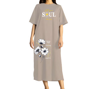 Bistar Dress Floral Mid-Length Plus Size dengan Bahan Cotton Combed Premium 24s BSR 24