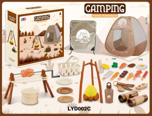 Goodies Simulation Camping Tent with Picnic Tableware Educational Toys Indoor and Outdoor Camping Set Playhouse Set Cooking Toy Set for Boys Girls Kids