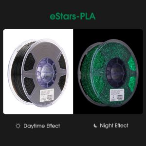 eSun PLA Luminous Rainbow / eStars-PLA Glow In The Dark 1.75mm 1KG 3D Printer Filament Glitter Printing Material FDM