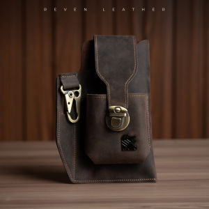 REVEN LEATHER Pentador Phone Bag - Tas Pinggang HP Pria Kulit Sapi Asli