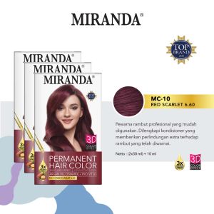 [PAKET 3PCS] MIRANDA Premium Hair Color 30ml | Cat Pewarna Rambut 3D Color
